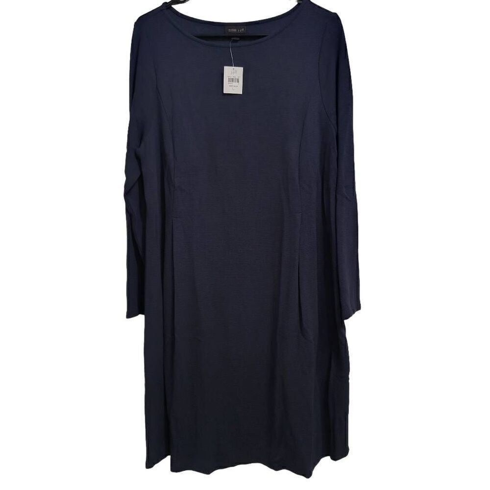 J. Jill Navy Long Sleeve Mini Dress